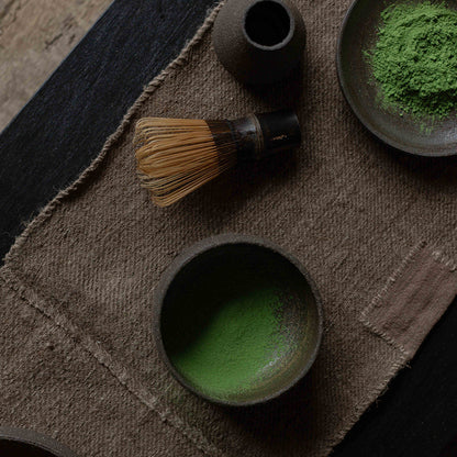 Matcha ritual set | Dark brown Dark  | Brown whisk & spoon