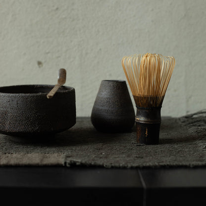 Matcha ritual set | Dark brown Dark  | Brown whisk & spoon