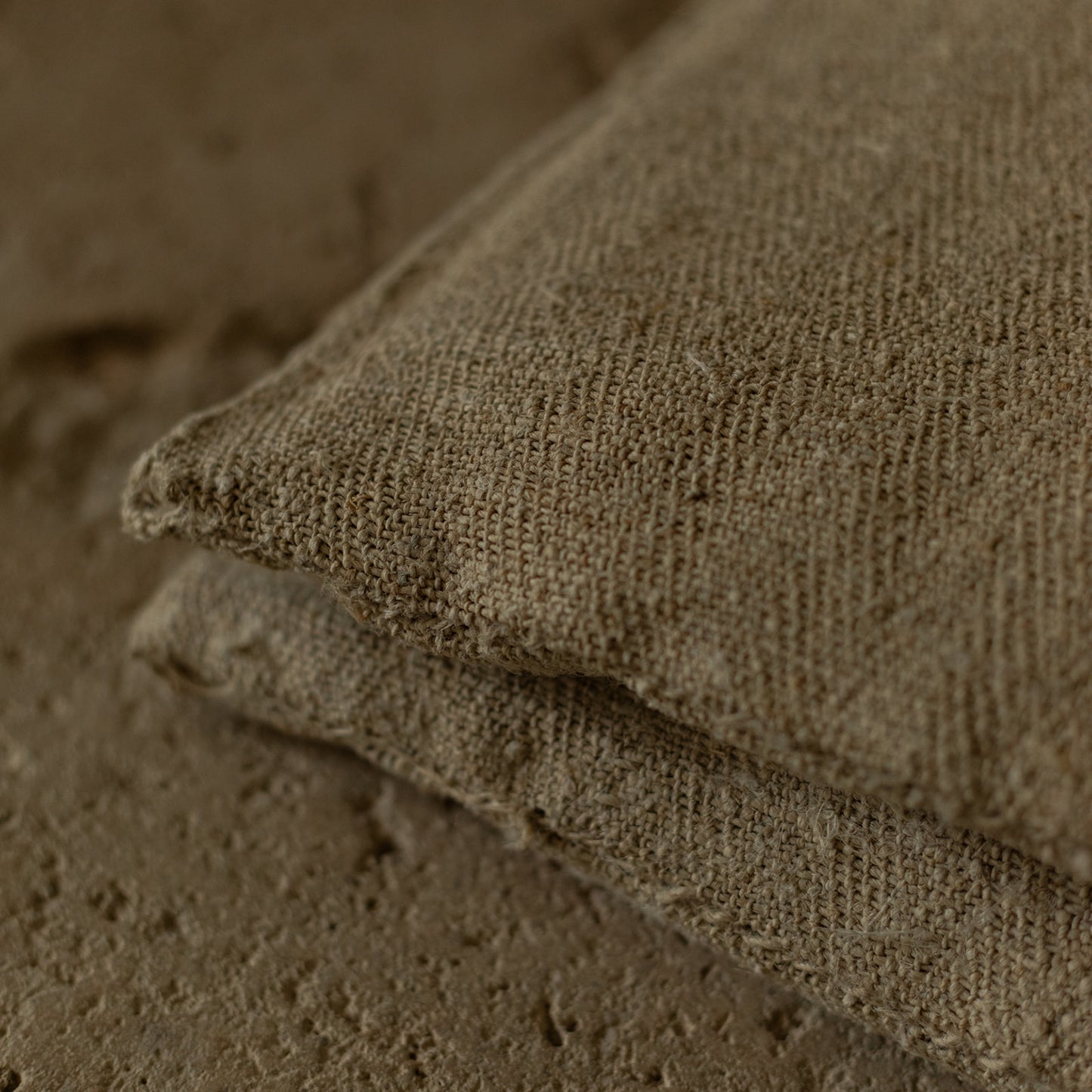 Kussen | Vintage linnen | Camel